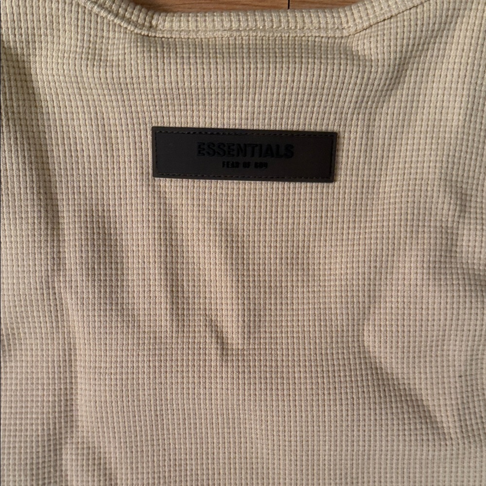 Essentials Cream Ribbed Tank Top - Picture 7 of 7